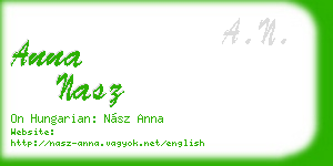 anna nasz business card